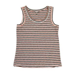 Marled Essentials Striped Cotton Blend Tank (M)